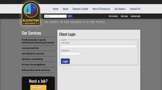 
                            10. Client Login - Blackstone Security