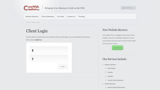 
                            10. Client Login - Cross Web Creations