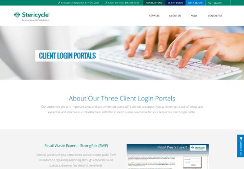 
                            9. Client Login Portals | Stericycle Environmental Solutions