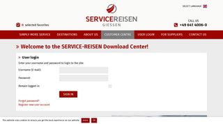 
                            4. Client LogIn - SERVICE-REISEN Gruppenreisen für Europa und die ...