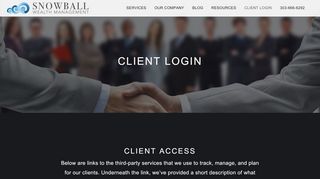 
                            13. Client Login | Snowball Wealth Management