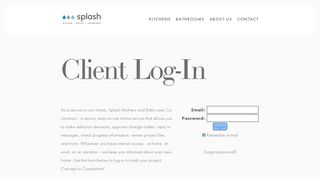 
                            5. Client Login — Splash Kitchens & Baths