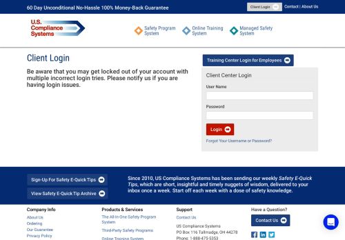 
                            6. Client Login - US Compliance Systems
