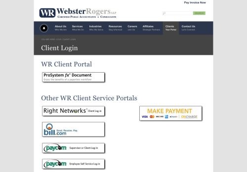 
                            11. Client Login | Webster Rogers