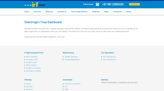 
                            4. Client login / Your Dashboard | IRF - International Road Ferry (IRF) BV