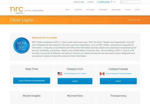 
                            3. Client Logins - NRC Health