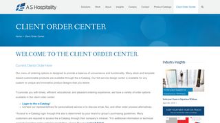 
                            2. Client Order Center | A S Hospitality
