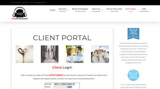 
                            7. Client Page - Toast Entertainment