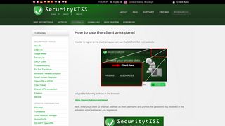 
                            6. Client Panel - SecurityKISS - Free VPN Service