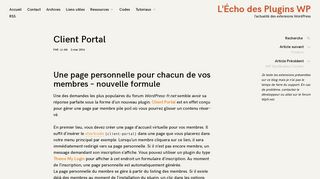 
                            4. Client Portal | L'Écho des Plugins WP