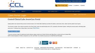 
                            7. Client Portal Login | - Central Clinical Labs