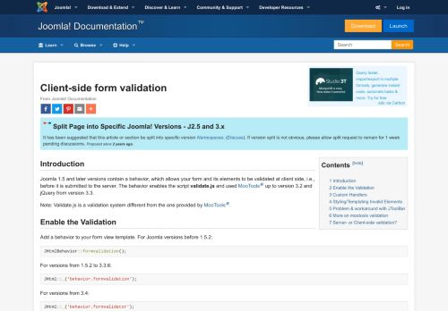 
                            1. Client-side form validation - Joomla! Documentation