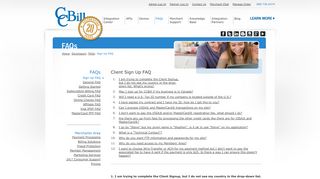 
                            3. Client Sign Up FAQ | CCBill.com