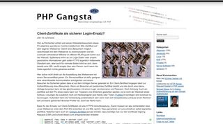 
                            5. Client-Zertifikate als sicherer Login-Ersatz? at PHP Gangsta – Der ...