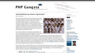 
                            1. Client-Zertifikate als sicherer Login-Ersatz? at PHP Gangsta – Der ...