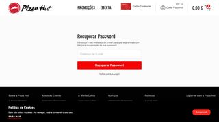 
                            11. Clientes - Recuperar Password - Pizza Hut Delivery - Muito para além ...