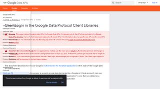 
                            10. ClientLogin in the Google Data Protocol Client Libraries | Google Data ...