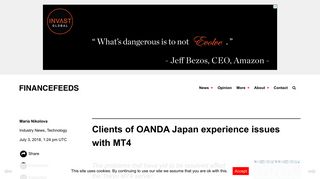 
                            9. Clients of OANDA Japan experience issues with MT4 - FinanceFeeds