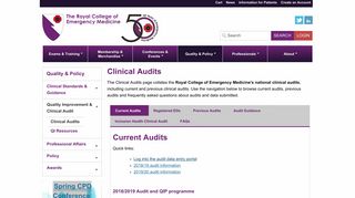 
                            1. Clinical Audits - The Royal College of Emergency Medicine