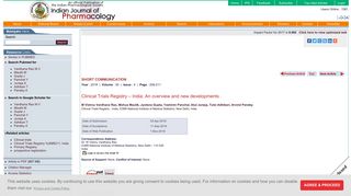 
                            8. Clinical Trials Registry – India: An overview and new developments ...