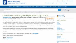 
                            9. ClinicalKey for Nursing Has Replaced Nursing Consult | Duke ...