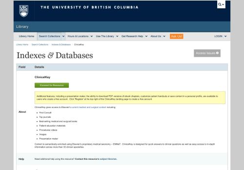 
                            6. ClinicalKey - Indexes & Databases | UBC Library Index & Database ...