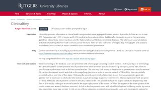 
                            6. ClinicalKey | Rutgers University Libraries