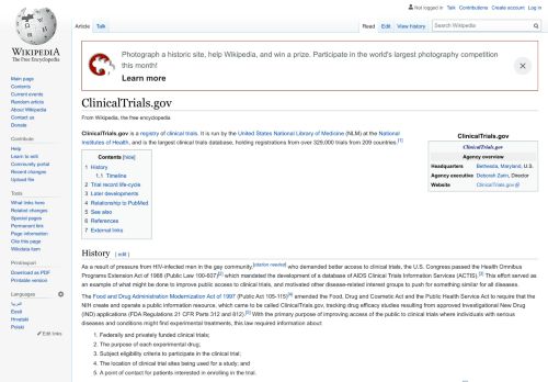 
                            11. ClinicalTrials.gov - Wikipedia