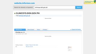 
                            4. clinicsys.doh.gov.ph at WI. ClinicSys ver. 3.1 - Website Informer