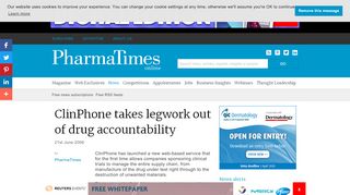 
                            11. ClinPhone takes legwork out of drug accountability - PharmaTimes