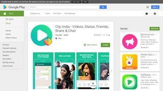 
                            2. Clip India - Videos, Status, Friends, Share & Chat - Apps on Google Play