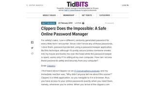
                            11. Clipperz Does the Impossible: A Safe Online Password Manager ...