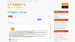 
                            4. Clipperz forum - Clipperz online password manager