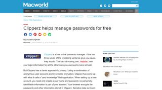 
                            8. Clipperz helps manage passwords for free | Macworld
