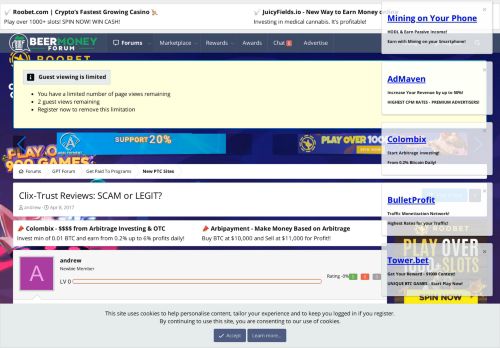 
                            8. Clix-Trust Reviews: SCAM or LEGIT? | BeerMoneyForum ...