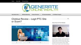 
                            12. Clixblue Review – Legit PTC Site or Scam? - Generate Online Wealth