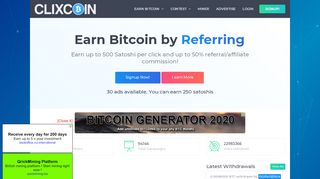 
                            1. Clixcoin - Earn BTC for surfing Ads | Homepage
