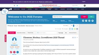 
                            11. Clixsense, Neobux, Crowdflower 2018 Thread - MoneySavingExpert.com ...