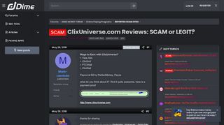 
                            10. ClixUniverse.com Reviews: SCAM or LEGIT? | Make money Online Forum