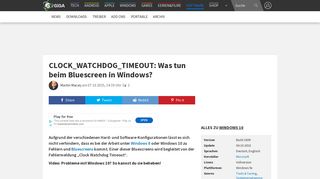 
                            3. CLOCK_WATCHDOG_TIMEOUT: Was tun beim Bluescreen in ... - Giga