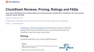 
                            10. ClockShark Reviews, Pricing, Key Info, and FAQs - The SMB Guide