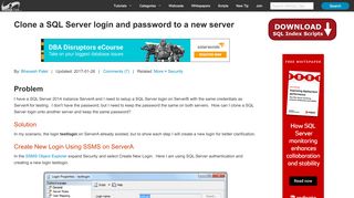 
                            10. Clone a SQL Server login and password to a new server