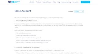 
                            11. Close Account - Paytm Payments Bank