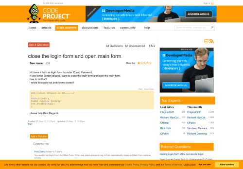 
                            4. close the login form and open main form - CodeProject