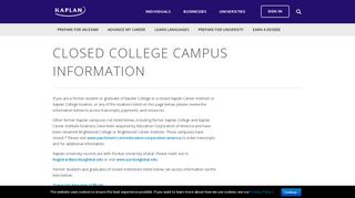 
                            5. Closed College Campus Information - Kaplan