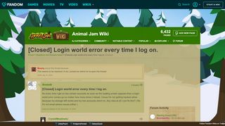 
                            1. [Closed] Login world error every time I log on. | Animal Jam Wiki ...