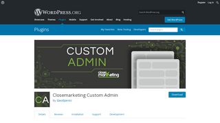 
                            4. Closemarketing Custom Admin | WordPress.org