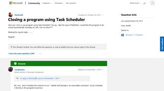 
                            3. Closing a program using Task Scheduler - Microsoft Community