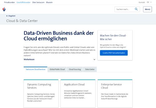 
                            3. Cloud & Data Center - Beschleuniger für die Digitalisierung | Swisscom