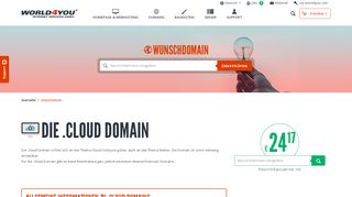 
                            7. .CLOUD Domain (.cloud) registrieren & kaufen | World4You